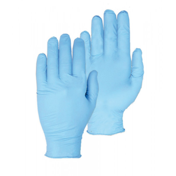 Blaue Nitril-Einweghandschuhe Heavy Duty puderfrei Größe L (100 Stück)