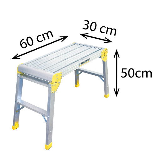 Aluminium Klapptritt 60 × 30 cm, Höhe 50 cm