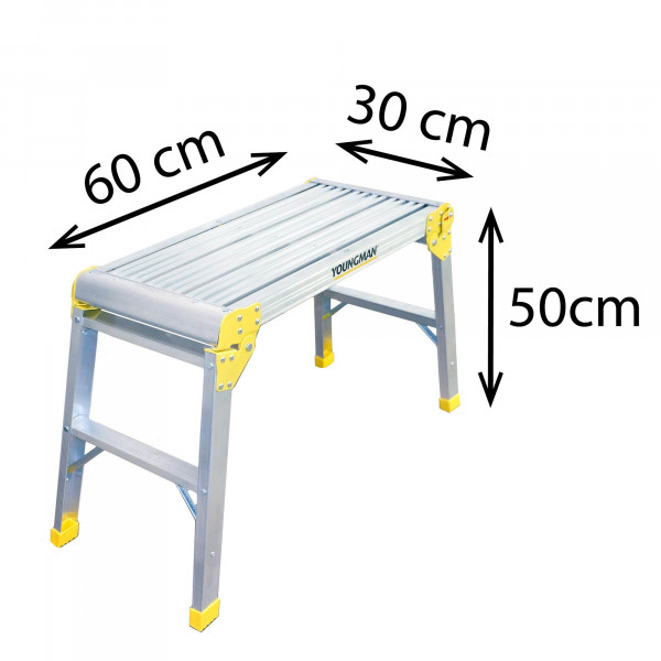 Aluminium Klapptritt 60 × 30 cm, Höhe 50 cm