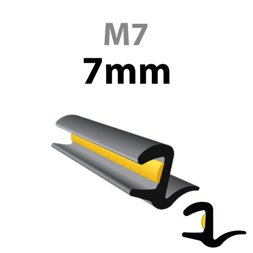 Universal-Klemmprofil aus Gummi T4, 7 mm