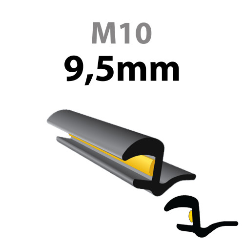 Universal-Klemmprofil aus Gummi T4, 9,5 mm
