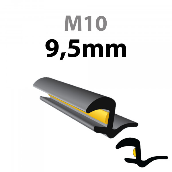 Universal-Klemmprofil aus Gummi T4, 9,5 mm