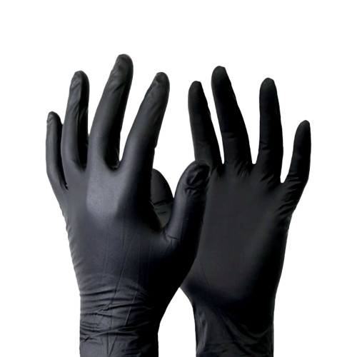 Schwarze Nitril-Einweghandschuhe puderfrei Größe 8 / M