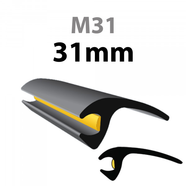 Universal-Klemmprofil aus Gummi 31 mm