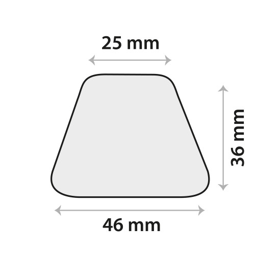 Sensor-Klebeplättchen aus Silikon 46 × 36 mm, trapezförmig
