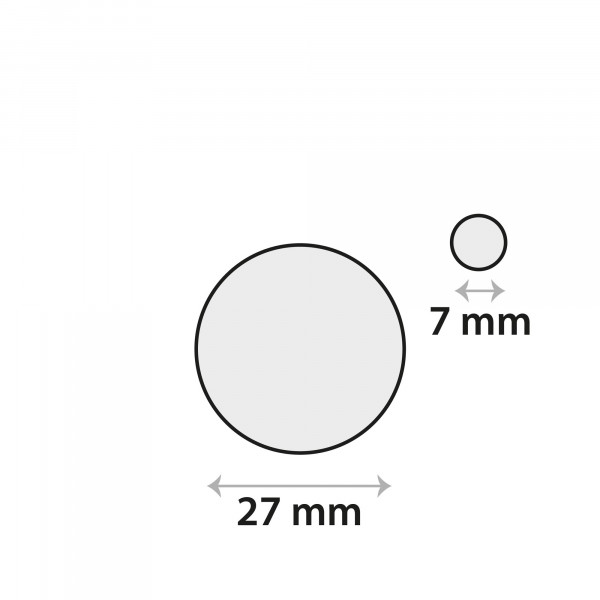 Sensor-Klebeplättchen aus Silikon Ø 27 mm und Ø 7 mm, rund