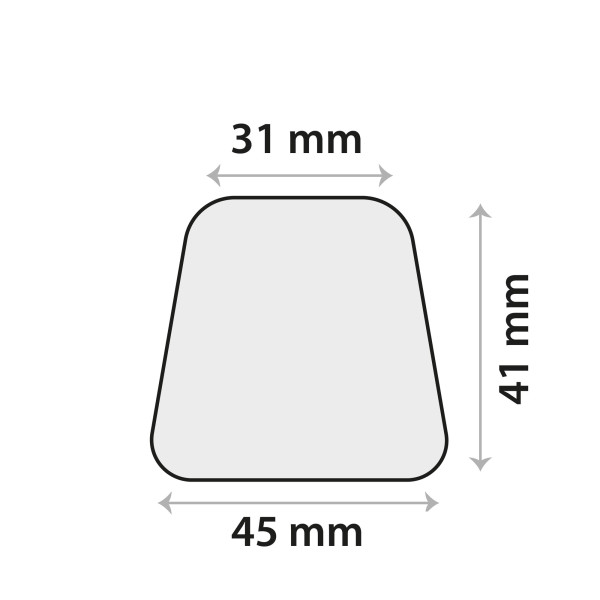 Sensor-Klebeplättchen aus Silikon 41 × 45 mm, trapezförmig