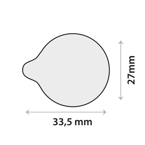 Sensor-Klebeplättchen aus Silikon 27 × 33,5 mm, tropfenförmig