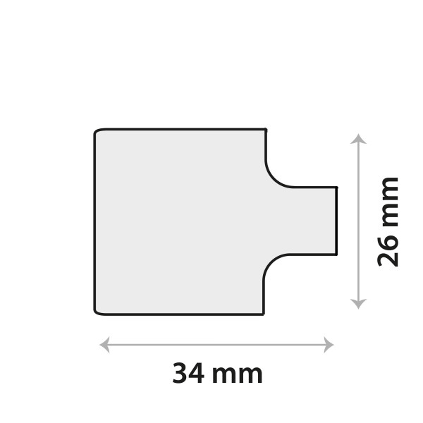 Sensor-Klebeplättchen aus Silikon 34 × 26 mm, rechteckig mit Aussparungen