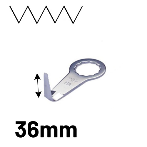 Fein Messer 36 mm Typ 8, L-Form, verzahnt [F 209]