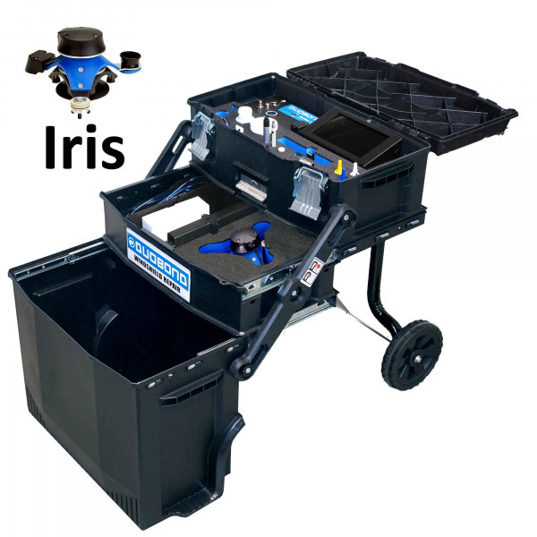 Duobond kabelloser Scheibenreparatur-Rollwagen mit Autorep & Iris BB9 Reparaturbrücke
