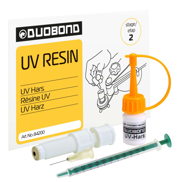 Duobond UV-Reparaturharz 1,5 ml inkl. Injektionsspritze und Injektor